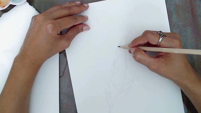 Pintando uma Pena com Aquarela Pintando uma Pena com Aquarela
