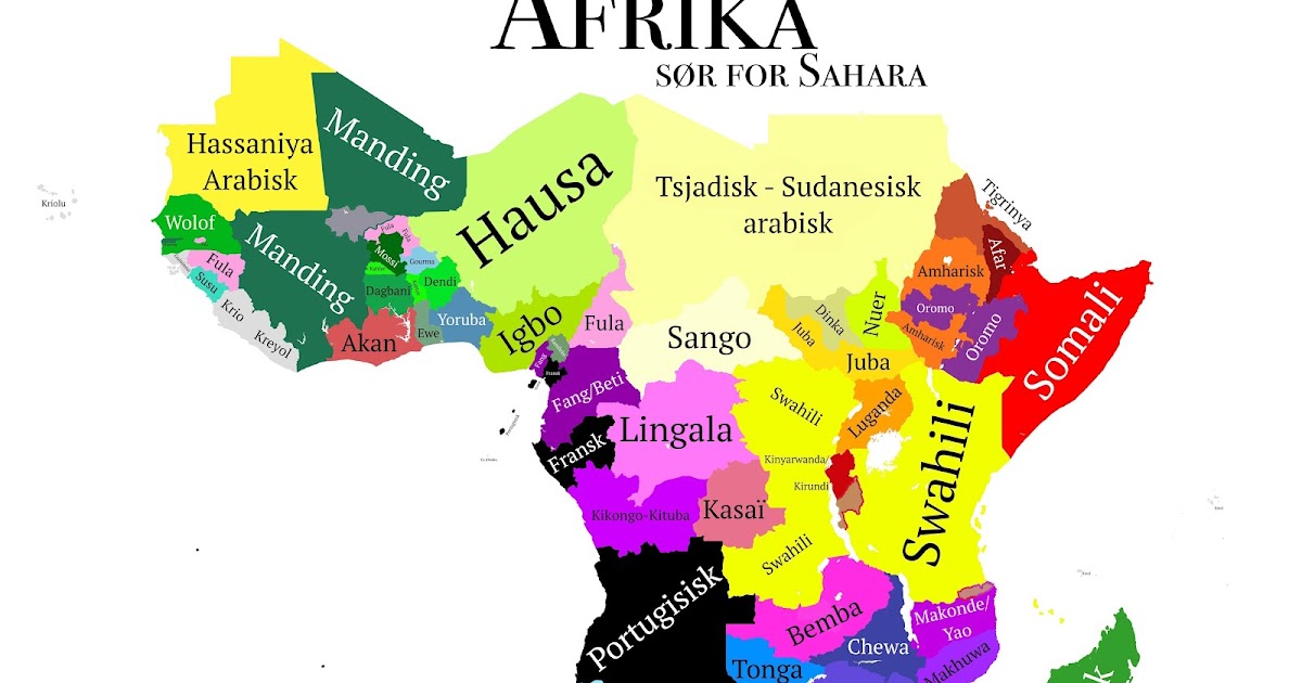 Карта языков Африки. Языки африканских стран. Группа африканских языков 5