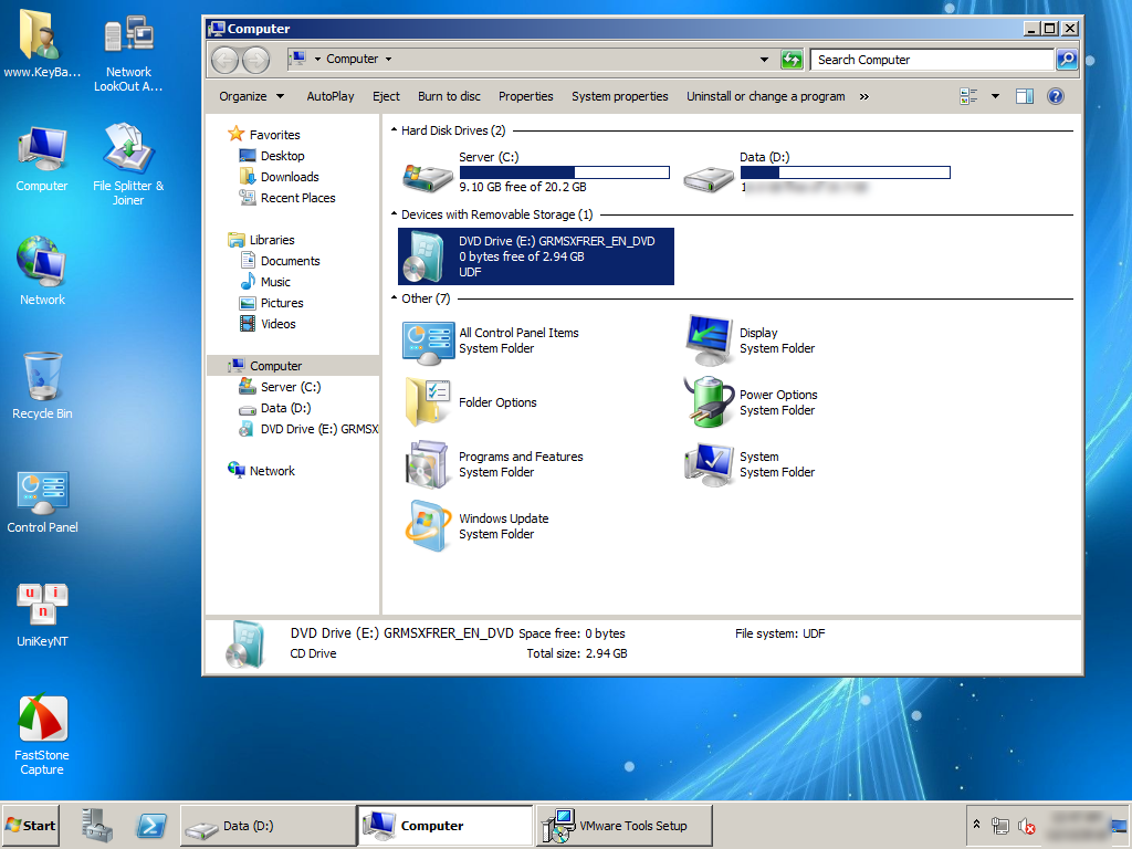Ghost Windows Server 2008 R2 SP1 Standard 64 Bit No Soft mới nhất .