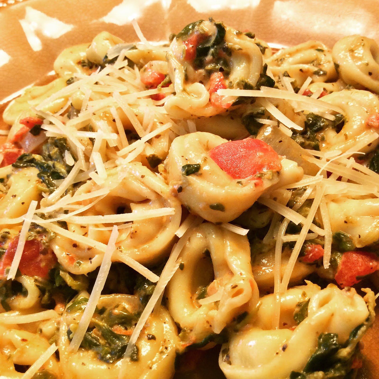 Tortellini with Tomato Spinach Cream Sauce Women in the Word