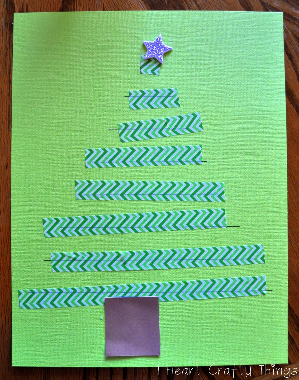 Washi Tape Christmas Tree Craft (Fine Motor Practice) I Heart Crafty