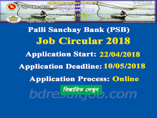 Palli Sanchay Bank (PSB) Job Circular 2018