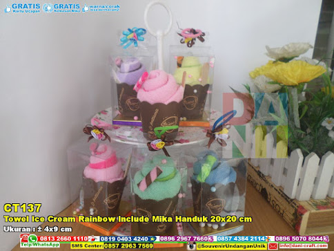 Towel Ice Cream Rainbow Include Mika Handuk 20×20 Cm