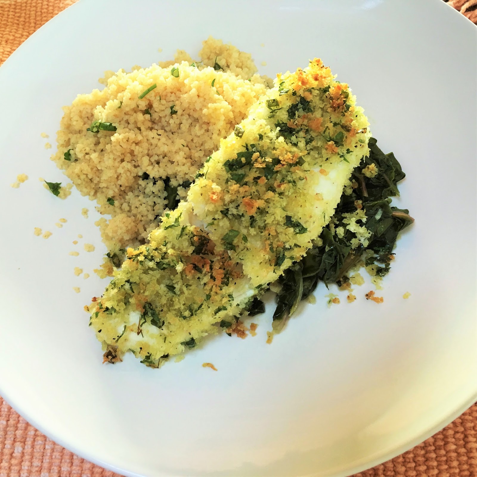 Baked Halibut with Panko, Lemon and Parsley and a Garden Update