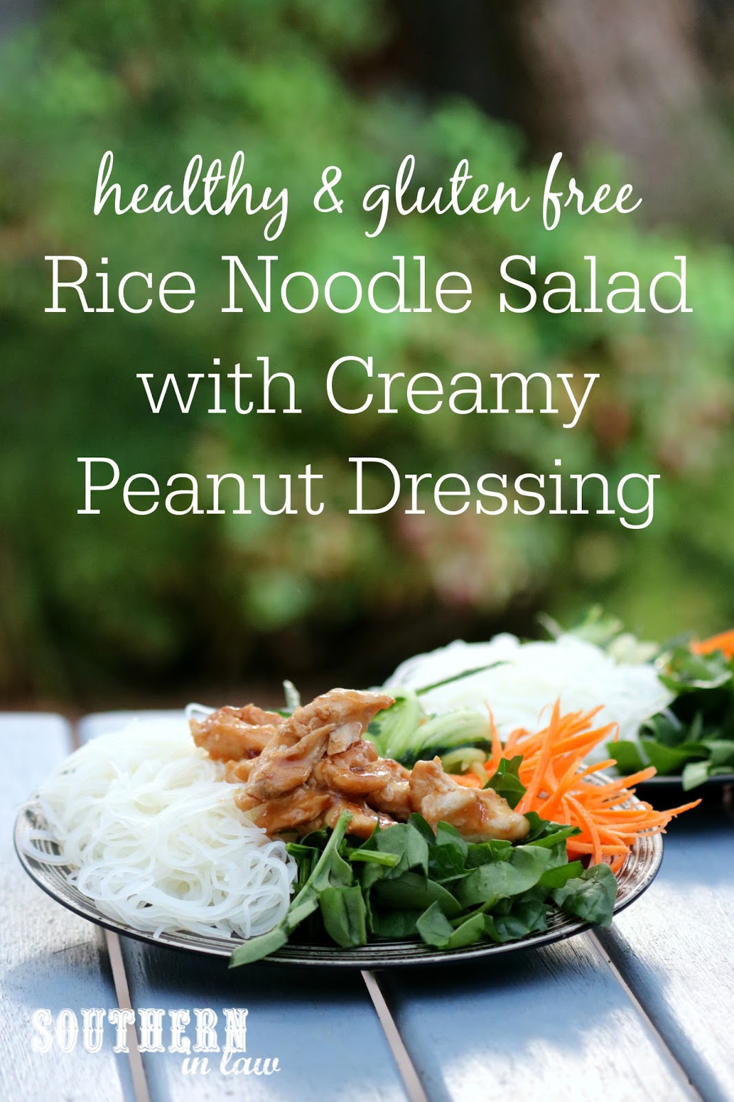 Southern In Law Recipe Rice Paper Roll Salad with Creamy Peanut Dressing