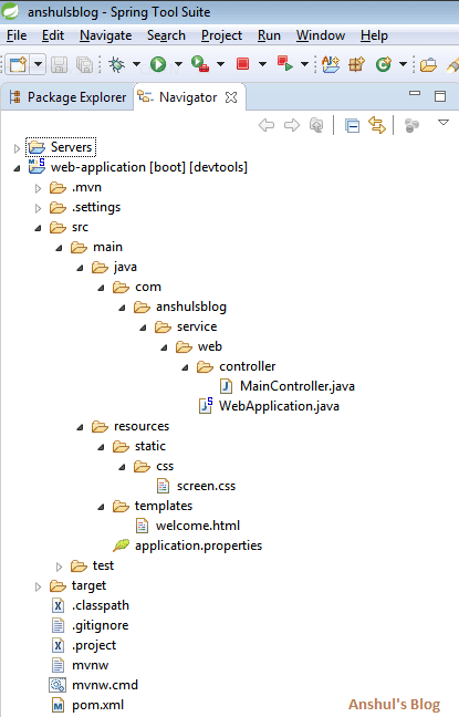 Anshul's Blog: Create your first Spring Boot web application with Maven ...