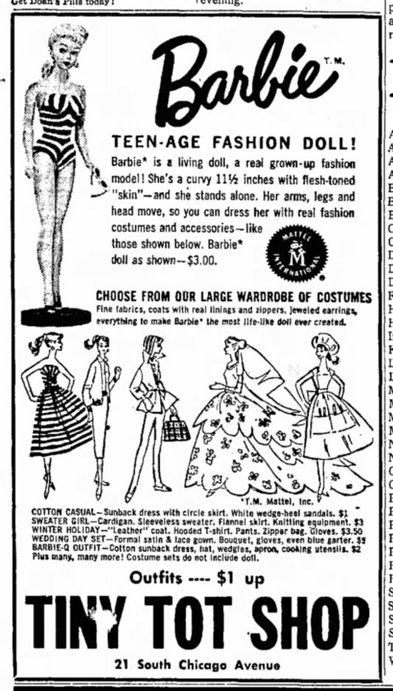 Barbie ad October 1959