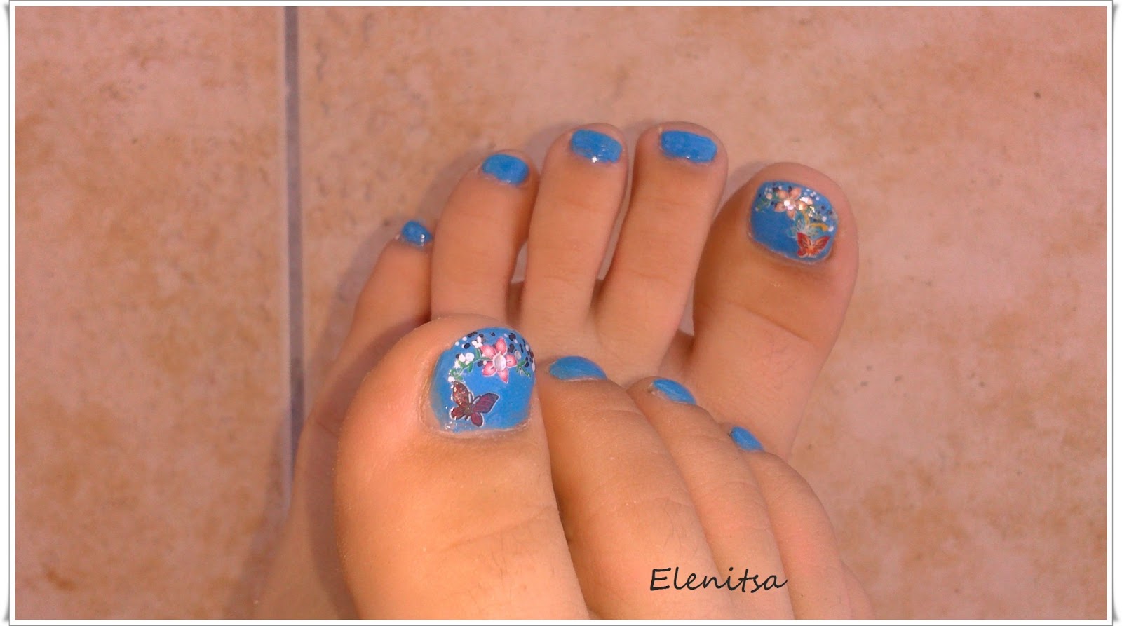  's nailart Blue pedi
