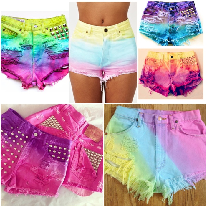 ThaiBressan Makeup Como Fazer Shorts Dip Dye + Customização Com Spikes