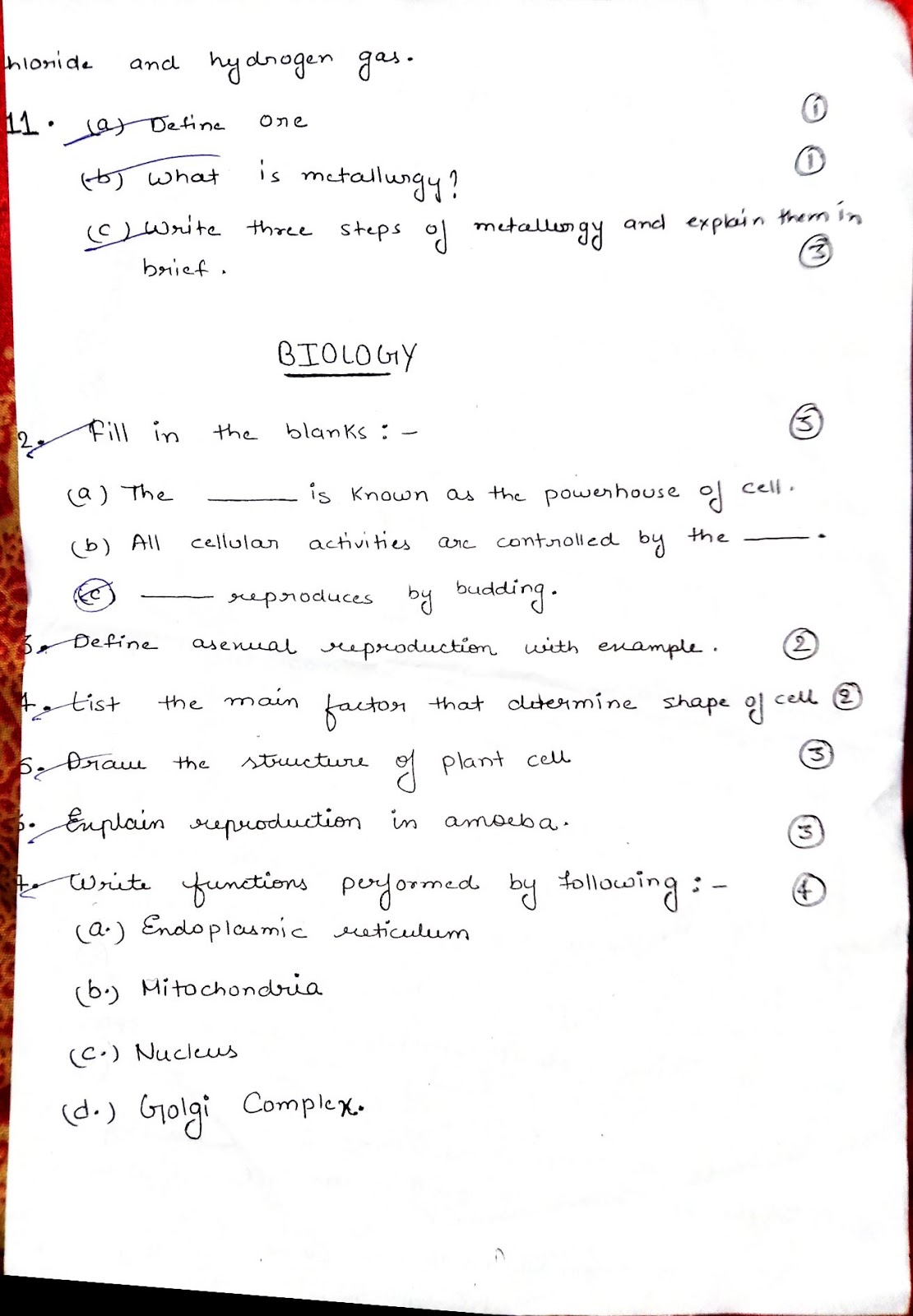 Postmid term (science) class8. Questions