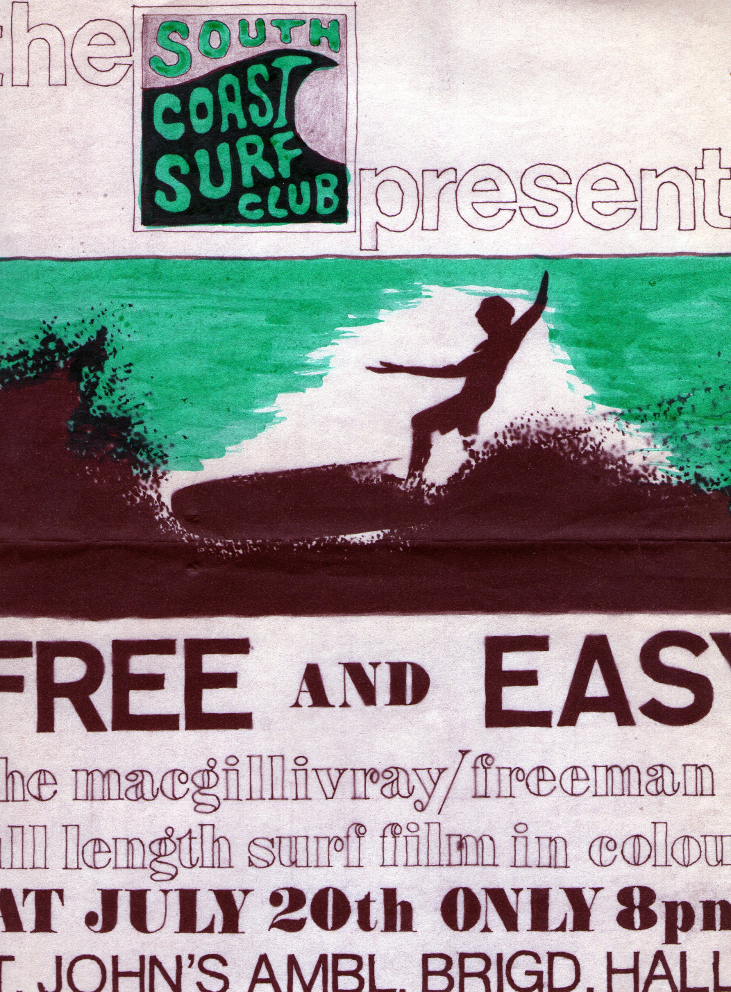 vintage surfboard collector UK posters and flyers