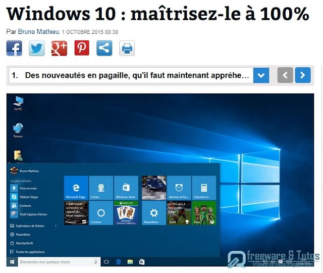 Le site du jour : comment utiliser Windows 10