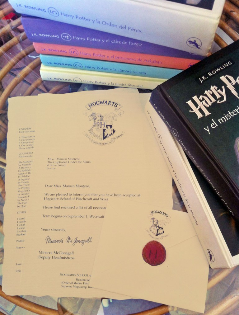 carta Hogwarts personalizada