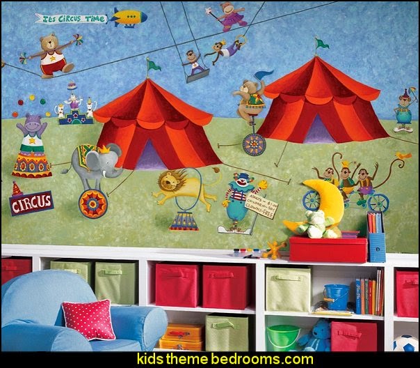 Big Top Circus Prepasted Chair Rail Wall Mural circus bedroom ideas - circus theme bedroom decor - carnival theme bedrooms - decorating circus theme bedrooms - Ice Cream theme decor - balloon decor - Disney Dumbo - circus party theme - Roller Coaster Amusement Park wall decals - ice cream party decorations Big Top Circus Prepasted Chair Rail Wall Mural