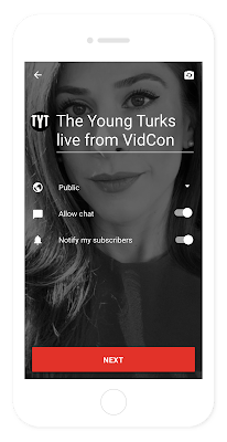 A woman using YouTube Live in YouTube App