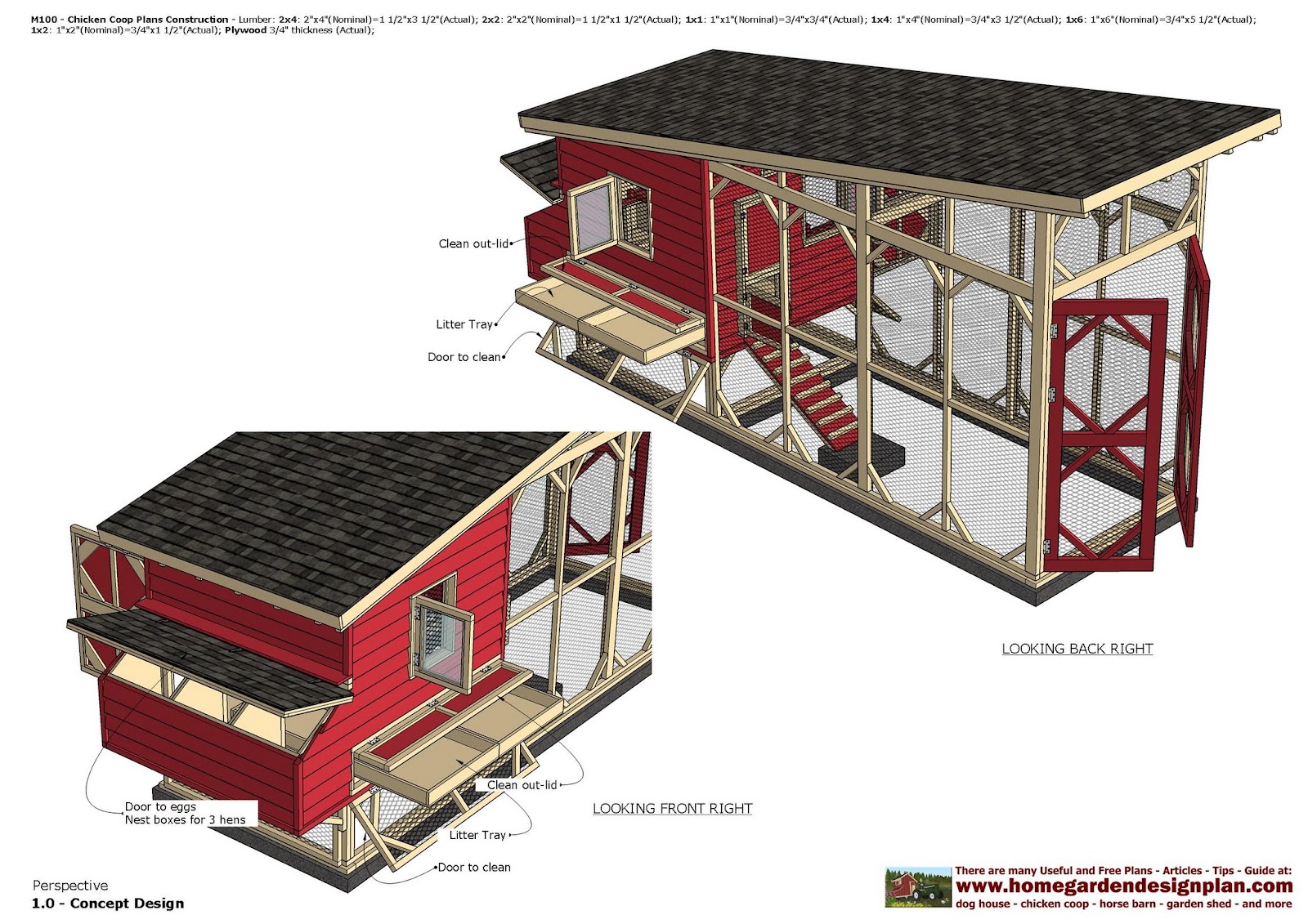M100 Chicken Coop Plans Chicken Coop Design How To Build H5N1