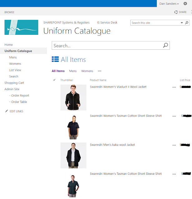 SharePoint Foundation 2013 Shopping Cart Dan Sanders