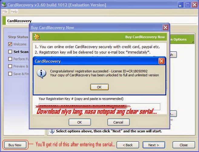 Memory card recovery with click v 3.60.1012