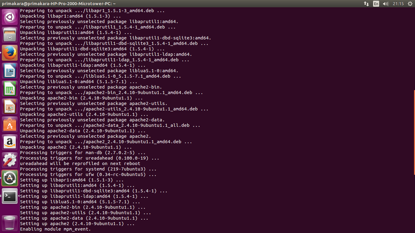Apache2 linux. UFW Ubuntu. SQLITE Ubuntu. V4l2-utils. Select Unselect all scenario.