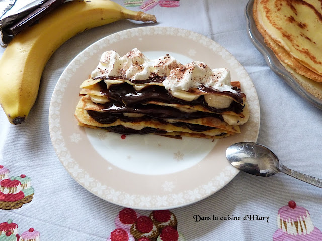 Millefeuille de crêpes gourmand chocolat banane - Dans la cuisine d'Hilary