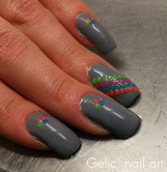 nails rhinestones colored gray nail