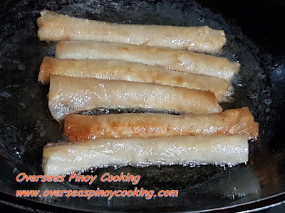 Fried Pork Lumpia Roll with Ham - Frying Procedure