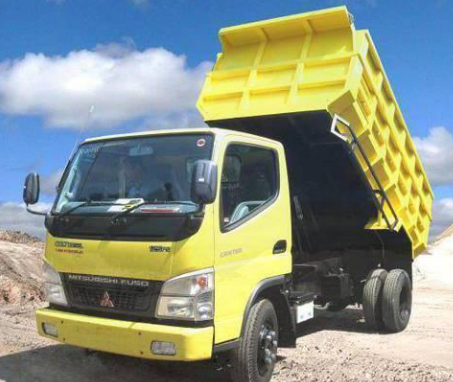 Mitsubishi Dump Truck-kuning depan