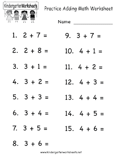 Maths Worksheets For kids: Maths addition worksheets