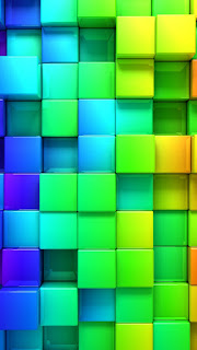 joyful 3D rainbow blocks free mobile wallpaper