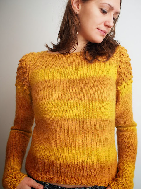 Sunshine and Bobbles - Buckland Sweater in Rowan Alpaca Colour