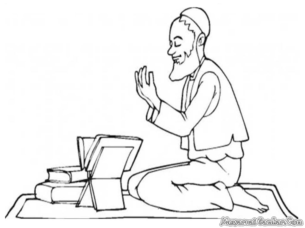 Mewarnai Gambar Orang Sedang Mengaji Untuk Anak Anak Mewarnai Gambar Images