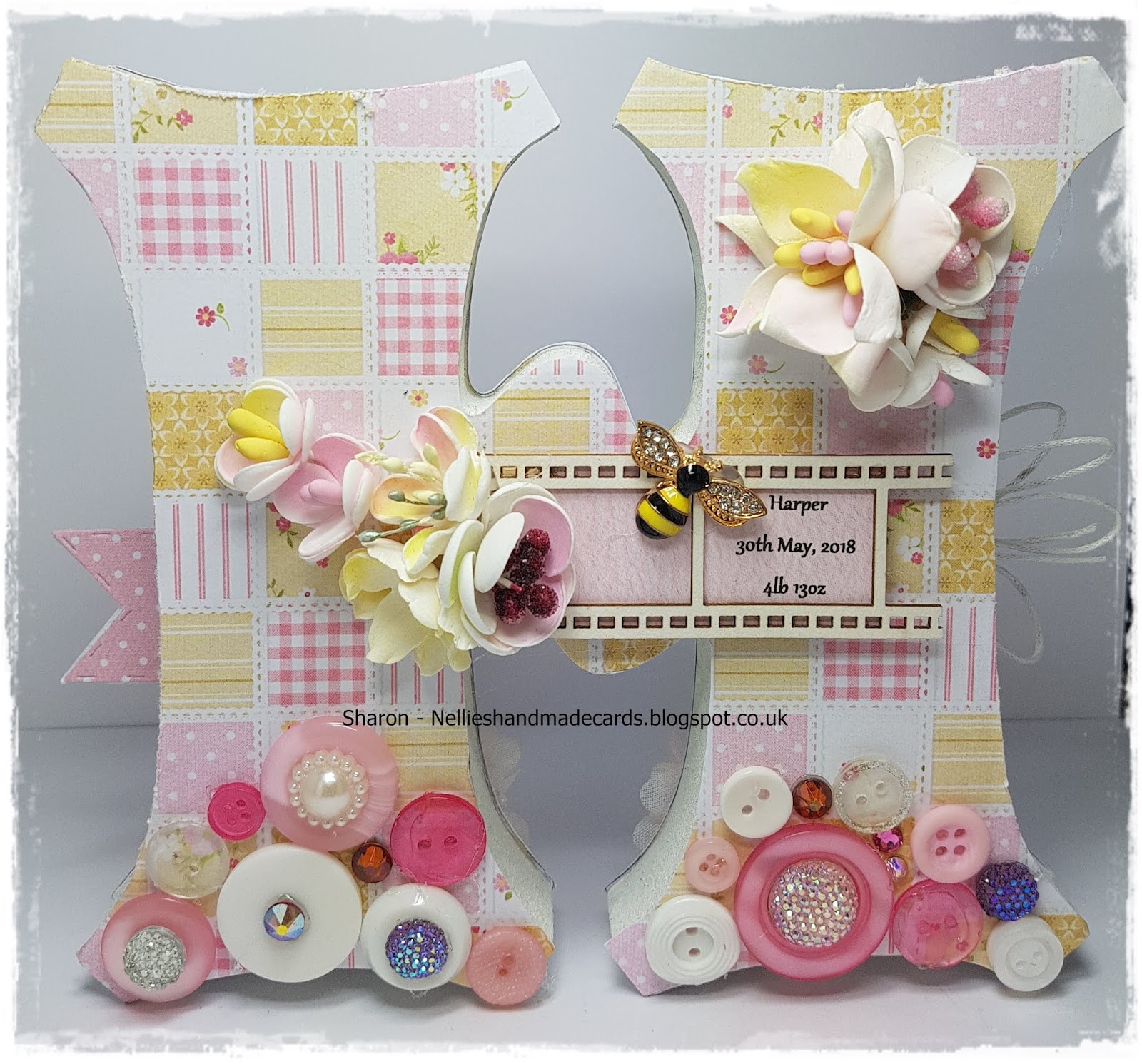 Nellie's Handmade Cards. . Chipboard letter.