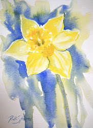 watercolour painting daffodils daffodil single flowers watercolor harris daff paintings acrylic ruth etsy bunch passion