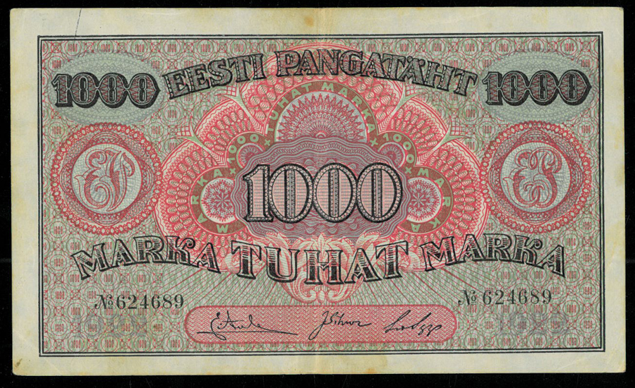 Estonian 1000 Marka banknote 1922 Port of TallinnWorld Banknotes