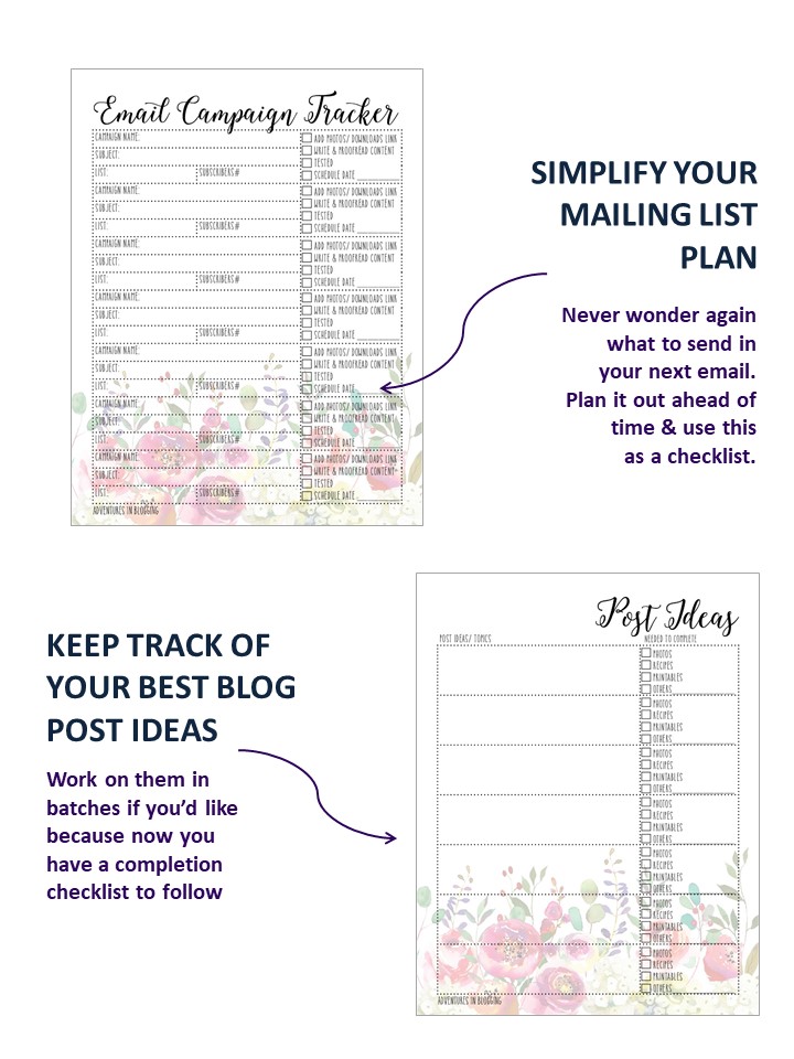 2018 blog planner