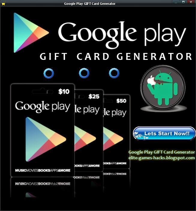 Google Play Gift Card Generator Serials, Cracks Hacks for PC/Android/iOS