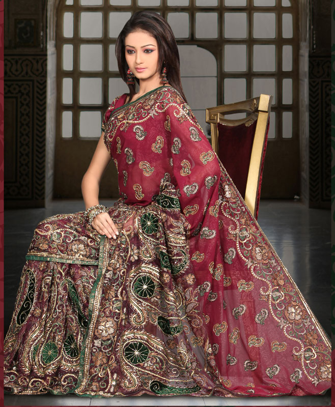 Top 10 Bridal Sarees Design 2013 ~ Wallpapers, Pictures, Fashion ...