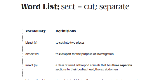 Mrs. Zeigler's RELA Plus Blog: SECT root words-Quiz Monday, October 12th