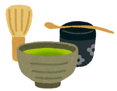 茶道の道具のイラスト「茶碗・茶筅・棗・茶杓」: 無料イラスト かわいいフリー素材集