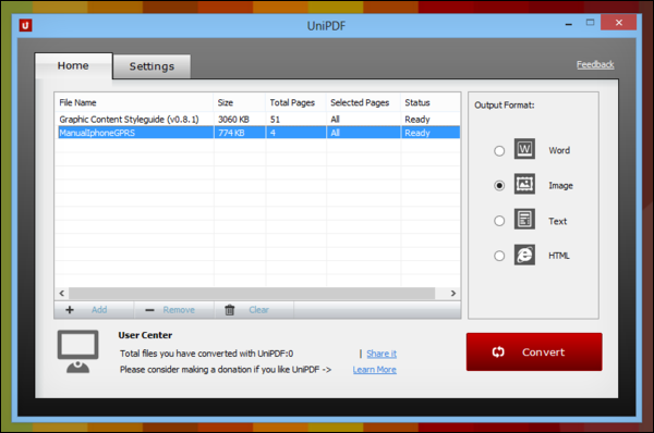 أفضل 4 برامج مجانية لتحويل ملف PDF إلي صورة JPG بسهولة Unipdf-converter-04-700x440