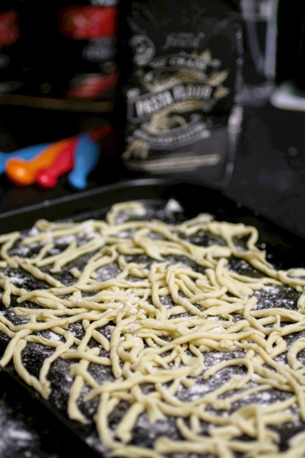 Strozzapreti - hand rolled pasta.  Fresh pasta is so much better than anything bought from the supermarket and is so easy to make!  This is a recipe my sister showed me using her Italian friend's instructions.