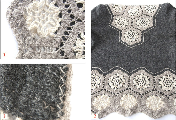 Теплый жакет с вязаными мотивами. A warm jacket - Crochet Теплый жакет с вязаными мотивами. A warm jacket - Crochet