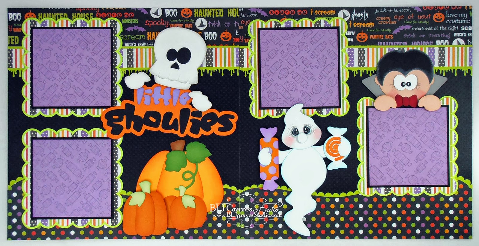 BLJ Graves Studio: Little Ghoulies Halloween Scrapbook Pages
