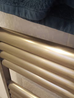 The heated towel rail in the New Bathroom