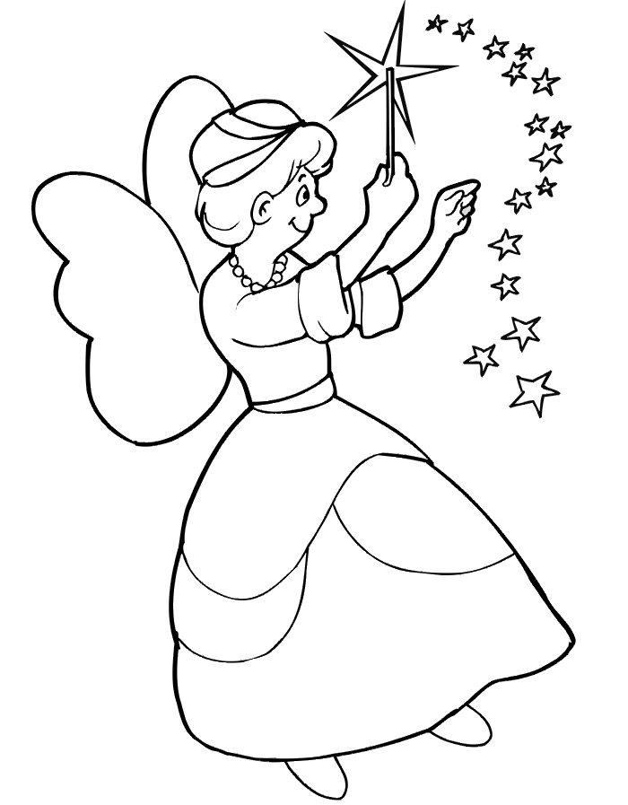 fairy godmother from cinderalla coloring pages - photo #19