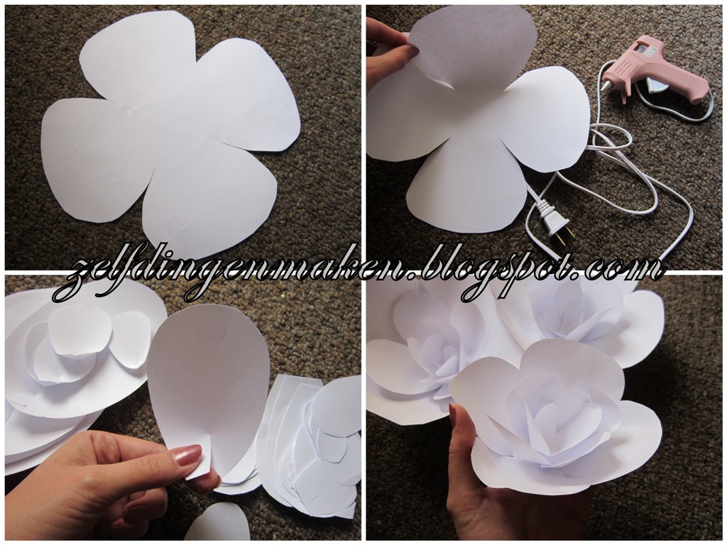 Zelf dingen maken Bloemen van papier DIY bloemenboog bruiloft 