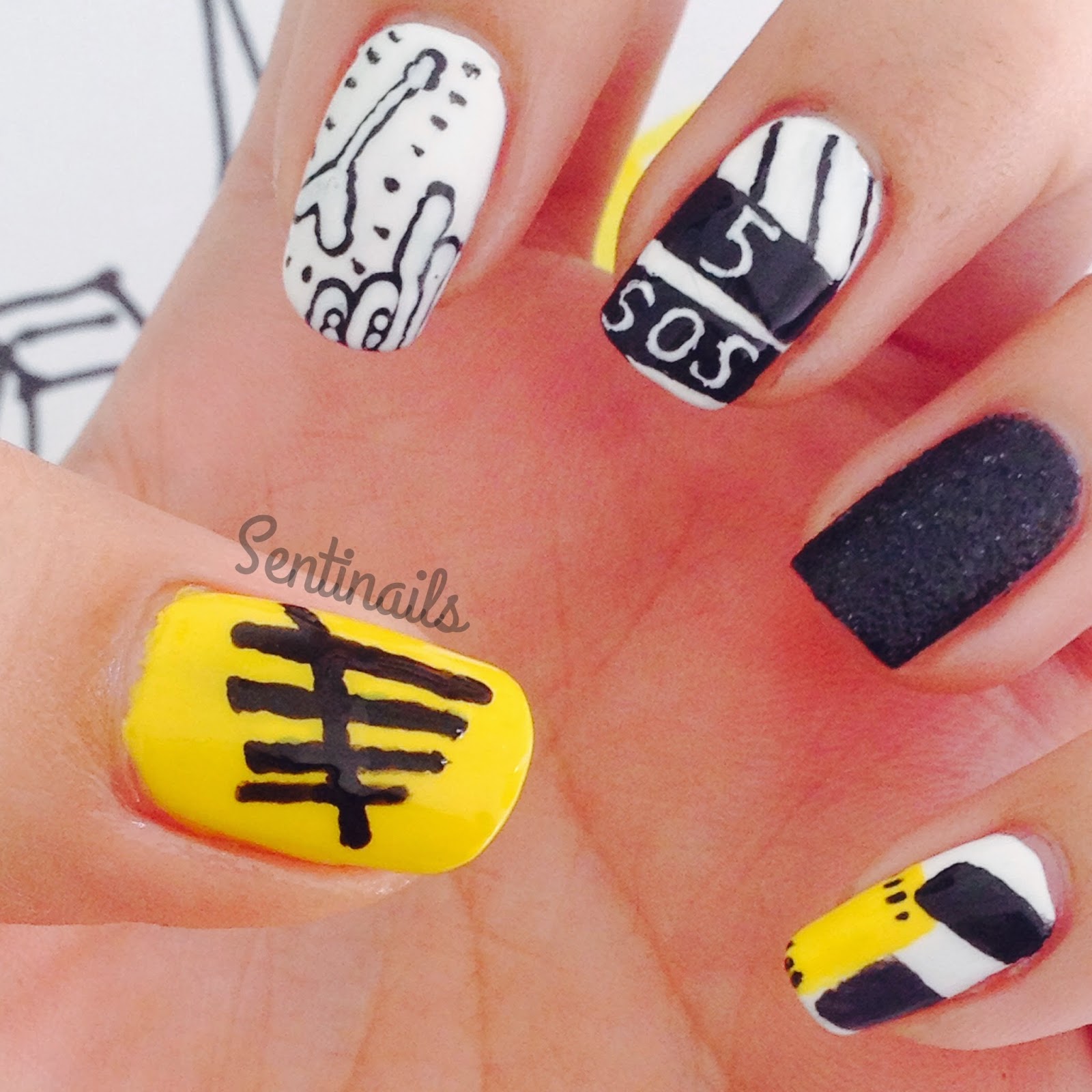 Sentinails 5 Seconds of Summer Nails