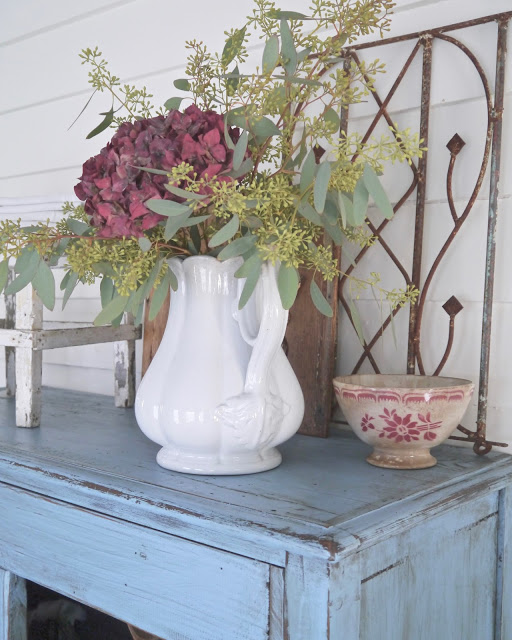Chateau Chic Thanksgiving vignette with ironstone