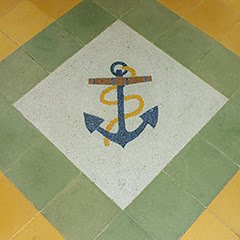 RNS Tiled Motif in School Hall Porch