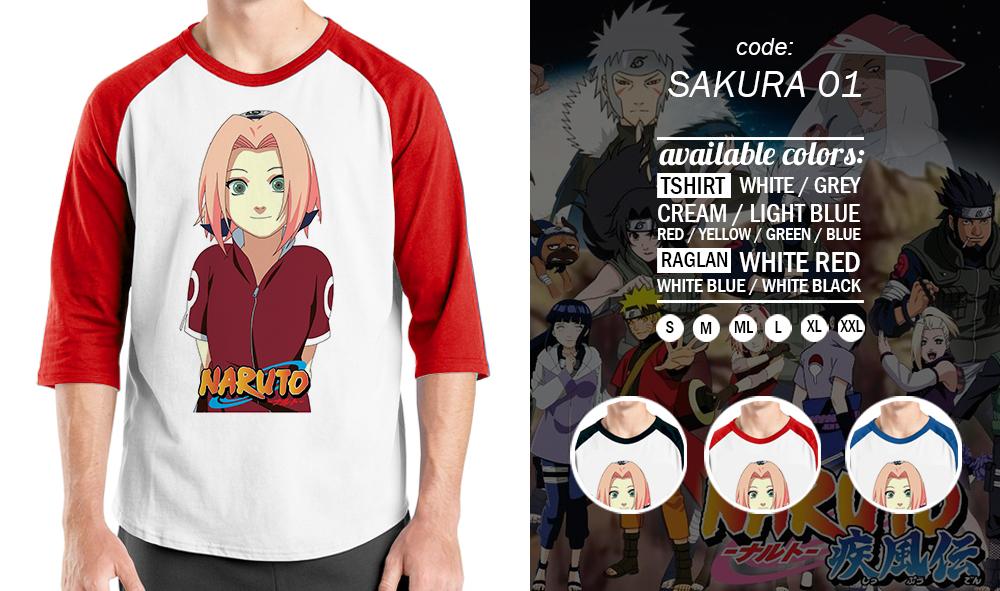 Kaos Distro Anime Naruto Sakura 01 Ordinal Apparel